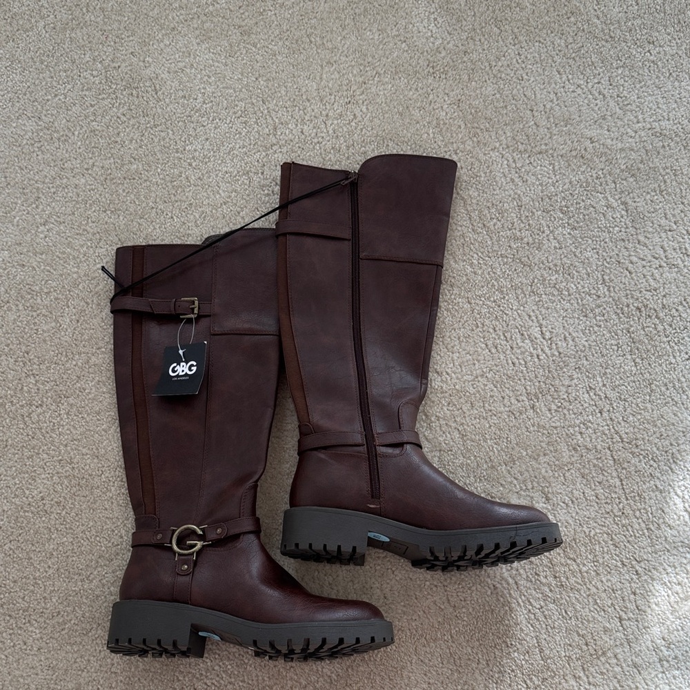 GBG Los Angeles Women's Dark Brown Over the Knee Boots